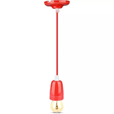 V-TAC piros porcelán függeszték E27 foglalattal - SKU 3807