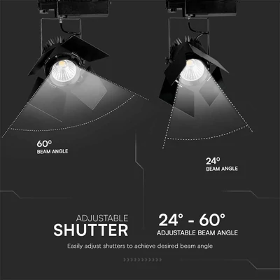 V-TAC PRO COB LED sínes színpadreflektor 33W CRI>90 természetes fehér - SKU 21372
