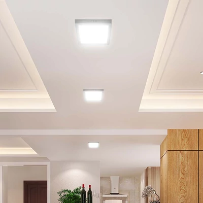 V-TAC PRO felületre szerelhető, műanyag, szögletes LED panel 12W, meleg fehér - SKU 104951