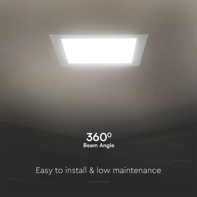 V-TAC PRO süllyeszthető, műanyag, szögletes LED panel 18W, meleg fehér - SKU 104861