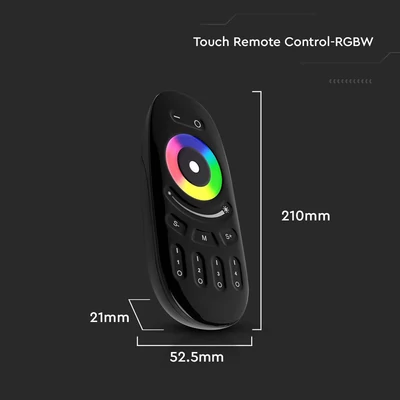 V-TAC rádiófrekvenciás LED szalag érintőgombos távirányító VT-2432/VT-2434-hez, fekete - SKU 2924