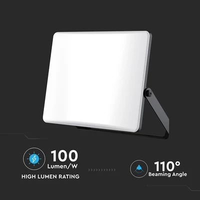 V-TAC RLE 100W LED reflektor, állítható színhőmérséklettel, fekete házzal, tejüveg búra - SKU 23767