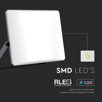 V-TAC RLE 50W LED reflektor, állítható színhőmérséklettel, fekete házzal, tejüveg búra - SKU 23768