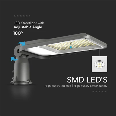 V-TAC RLE utcai LED lámpa, térvilágító ledes lámpatest 50W, PC búra, hideg fehér - SKU 23619