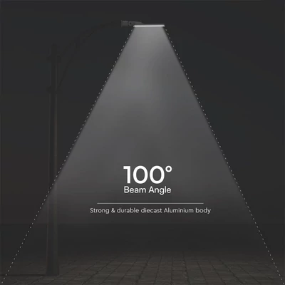 V-TAC RLE utcai LED lámpa, térvilágító ledes lámpatest 50W, PC búra, hideg fehér - SKU 23619