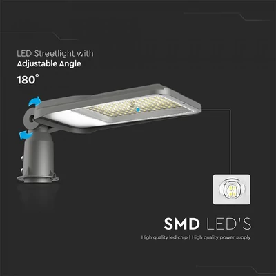 V-TAC RLE utcai LED lámpa, térvilágító ledes lámpatest 50W, PC búra, természetes fehér - SKU 23620