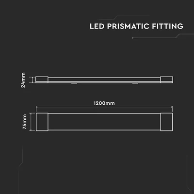 V-TAC Slim LED lámpa 120cm 30W hideg fehér 155lm/W, 60cm kábellel - SKU 20364