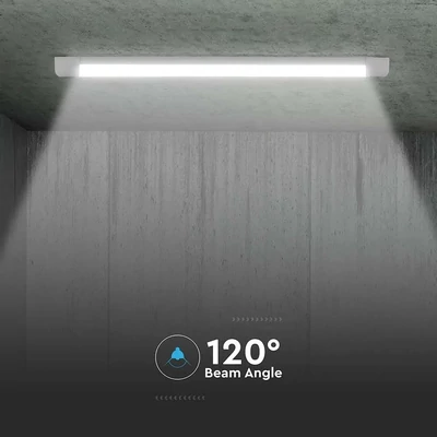 V-TAC Slim LED lámpa 120cm 30W hideg fehér 155lm/W, 60cm kábellel - SKU 20364