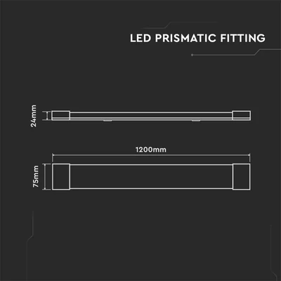 V-TAC Slim LED lámpa 120cm 40W hideg fehér, 120 Lm/W - SKU 8049