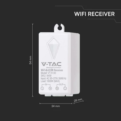 V-TAC Smart - WiFi vezérlő vezeték nélküli kapcsolóhoz - SKU 8459