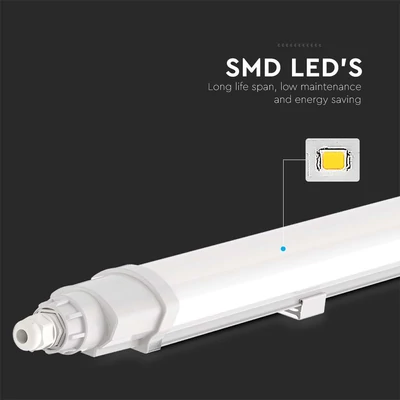 V-TAC sorolható 36W beépített LED-es 120cm armatúra, természetes fehér, IP65 - SKU 23083