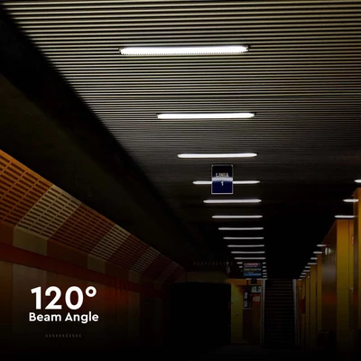 V-TAC sorolható 48W beépített LED-es 150cm armatúra, hideg fehér, IP65 - SKU 23086