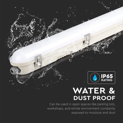 V-TAC sorolható LED lámpa 120cm 36W IP65, mozgásérzékelővel, hideg fehér - SKU 20469