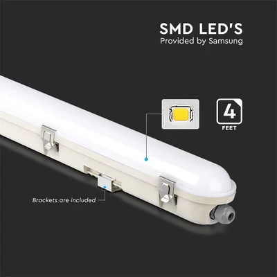 V-TAC sorolható LED lámpa 120cm 36W IP65, mozgásérzékelővel, természetes fehér - SKU 20468