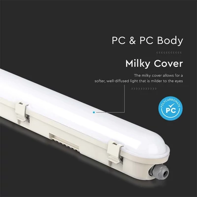 V-TAC sorolható LED lámpa 120cm 60W IP65 hideg fehér, 120 Lm/W - SKU 20474