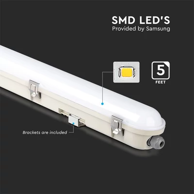 V-TAC sorolható LED lámpa 150cm 48W IP65 hideg fehér, fehér fedlap, 120 Lm/W - SKU 2120214