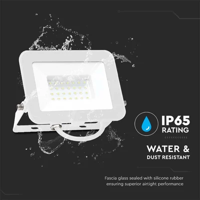 V-TAC SP-széria LED reflektor 30W hideg fehér, fehér ház - SKU 10025