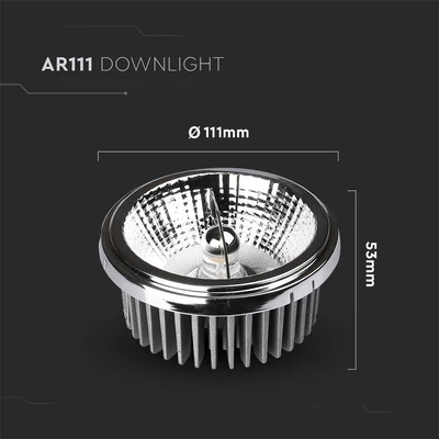 V-TAC süllyeszthető AR111 LED mélysugárzó lámpa 20W hideg  fehér 40°/20° - SKU 212794