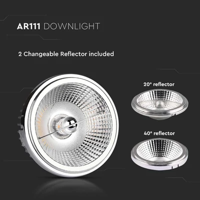 V-TAC süllyeszthető AR111 LED mélysugárzó lámpa 20W hideg  fehér 40°/20° - SKU 212794