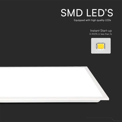 V-TAC süllyeszthető LED panel természetes fehér 40W 120 x 30cm, 120 Lm/W, Back-Lit - SKU 23147