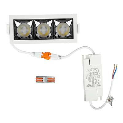V-TAC süllyeszthető LED SMD mélysugárzó lámpa UGR<19 CRI>90 12W 12° hideg fehér - SKU 973