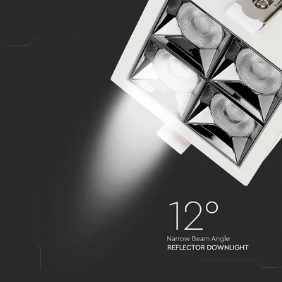 V-TAC süllyeszthető LED SMD mélysugárzó lámpa UGR<19 CRI>90 16W 12° hideg fehér - SKU 976