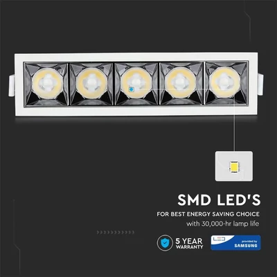 V-TAC süllyeszthető LED SMD mélysugárzó lámpa UGR<19 CRI>90 20W 12° meleg fehér - SKU 981