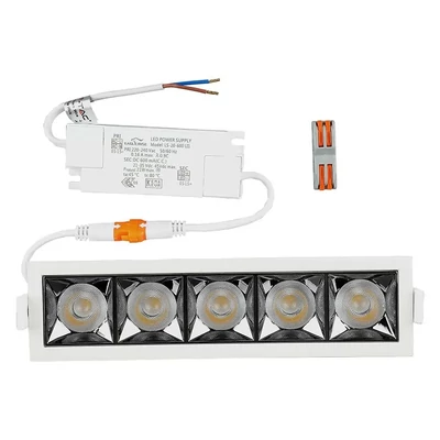 V-TAC süllyeszthető LED SMD mélysugárzó lámpa UGR<19 CRI>90 20W 38° hideg fehér - SKU 994