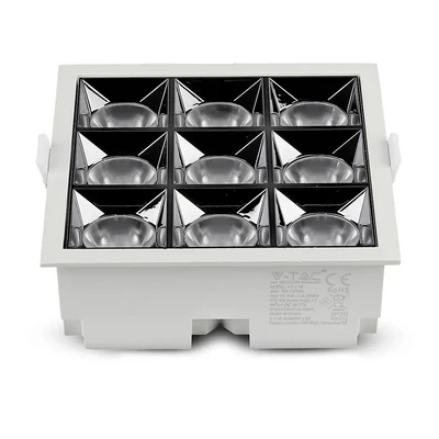 V-TAC süllyeszthető LED SMD mélysugárzó lámpa UGR<19 CRI>90 36W 12° hideg fehér - SKU 982