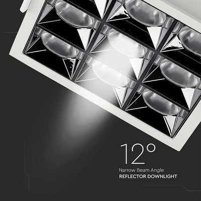 V-TAC süllyeszthető LED SMD mélysugárzó lámpa UGR<19 CRI>90 36W 12° meleg fehér - SKU 984