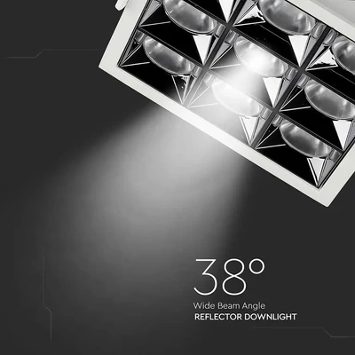 V-TAC süllyeszthető LED SMD mélysugárzó lámpa UGR<19 CRI>90 36W 38° hideg fehér - SKU 997
