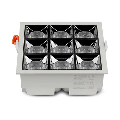 V-TAC süllyeszthető LED SMD mélysugárzó lámpa UGR<19 CRI>90 36W 38° hideg fehér - SKU 997