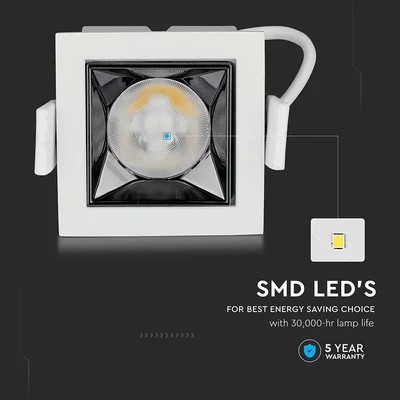 V-TAC süllyeszthető LED SMD mélysugárzó lámpa UGR<19 CRI>90 4W 38° meleg fehér - SKU 987