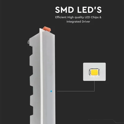 V-TAC süllyeszthető mennyezeti hosszúkás LED panel 30W hideg fehér - SKU 6418