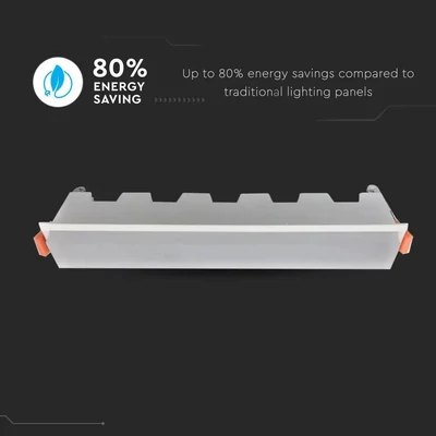 V-TAC süllyeszthető mennyezeti hosszúkás LED panel 30W hideg fehér - SKU 6418