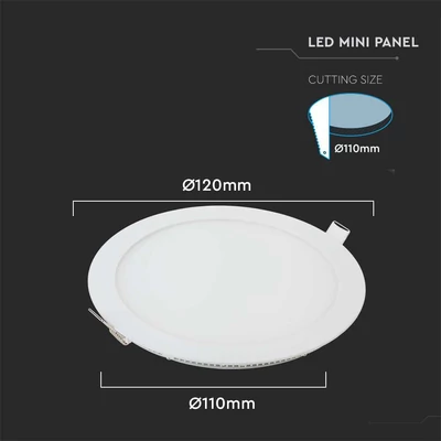 V-TAC süllyeszthető mennyezeti kerek LED panel 6W meleg fehér - SKU 214854