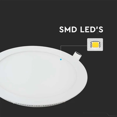 V-TAC süllyeszthető mennyezeti kerek LED panel 6W meleg fehér - SKU 214854