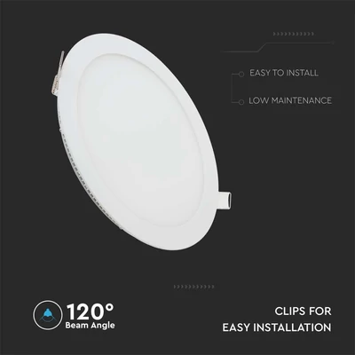V-TAC süllyeszthető mennyezeti kerek LED panel 6W meleg fehér - SKU 214854