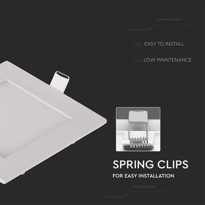 V-TAC süllyeszthető mennyezeti szögletes LED panel 6W hideg fehér - SKU 214865