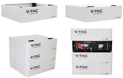 V-TAC tárolórack SKU 11377 rackba szerelhető akkumulátorhoz, maximum 5 rack/oszlop - SKU 11556