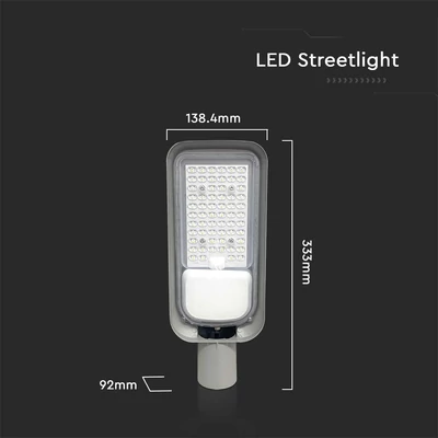 V-TAC utcai LED lámpa, térvilágító ledes lámpatest 30W természetes fehér - SKU 7886