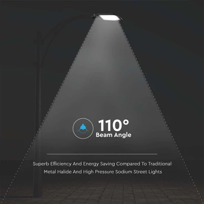 V-TAC utcai LED térvilágító, 100W, hideg fehér, fekete házas - SKU 10211