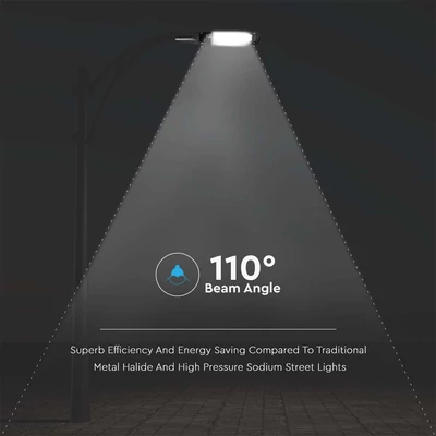 V-TAC utcai LED térvilágító, 50W, természetes fehér, fekete házas - SKU 10208