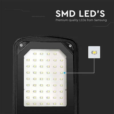 V-TAC utcai LED térvilágító, 50W, természetes fehér, fekete házas - SKU 10208
