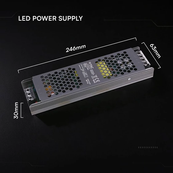 V-TAC IP20 slim fémházas LED tápegység 12V 250W 20.8A - SKU 24260