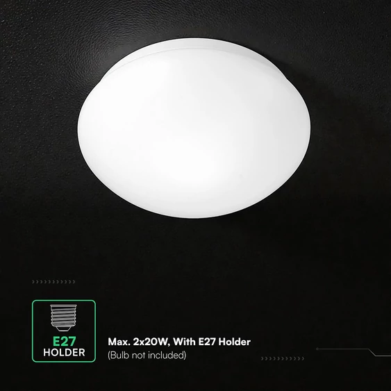 V-TAC mikrohullámú szenzoros lámpatest, 2 db E27 foglalattal - SKU 24359