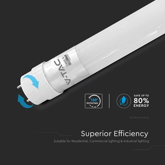 V-TAC LED fénycső CREE SMD-vel, 60cm T8 9W természetes fehér - SKU 216516