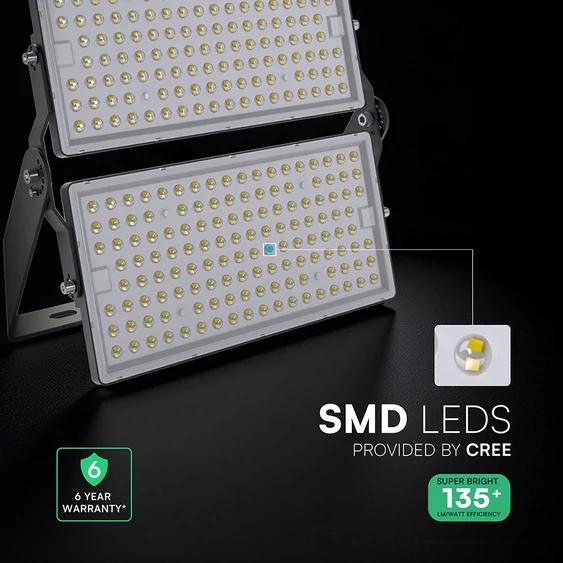 V-TAC SHP 500W CREE LED reflektor, 135 Lm/W, 1 méter kábel, természetes fehér - SKU 230896