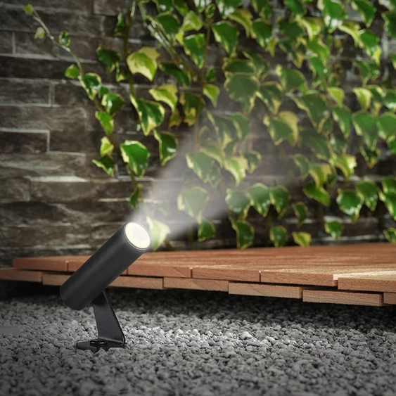 V-TAC 2W COB LED alumínium leszúrható lámpa, fekete házzal, meleg fehér - SKU 24006