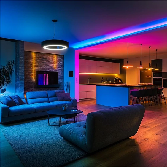 V-TAC 5V okos RGB neon futófény LED szalag szett IP20 SMD 30 db/m, távirányítóval - SKU 24050